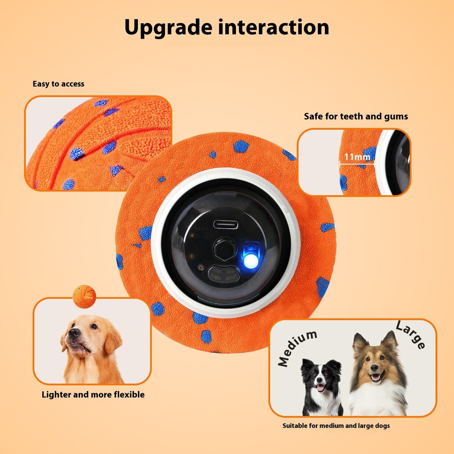 Intelligent Electric Waterproof Bite-resistant TPU Relieving Stuffy Toy Ball