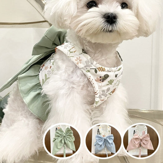 Dog Japanese Three-purpose Hand Holding Rope Bow Half Vest Style