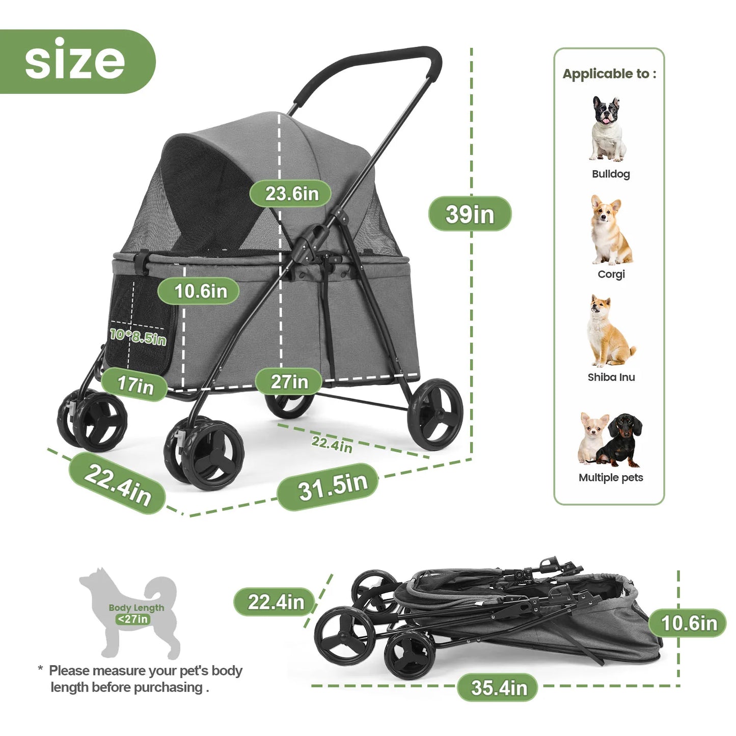 Wedyvko Luxury Pet Stroller