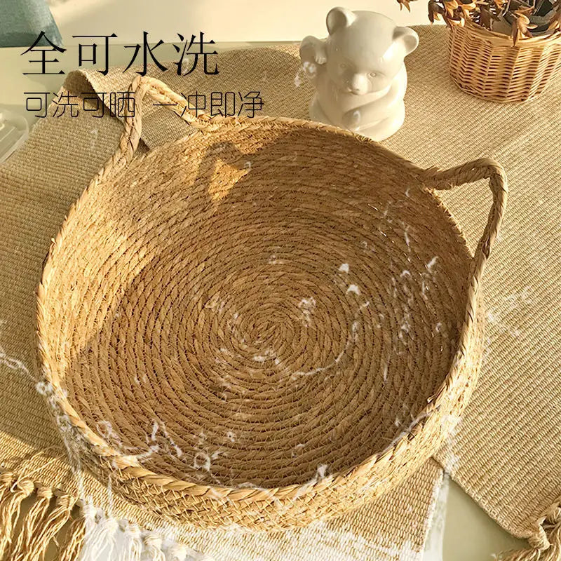 Eco-friendly Rattan Weaving Cat Bed – Handcrafted Cozy Pet Retreat