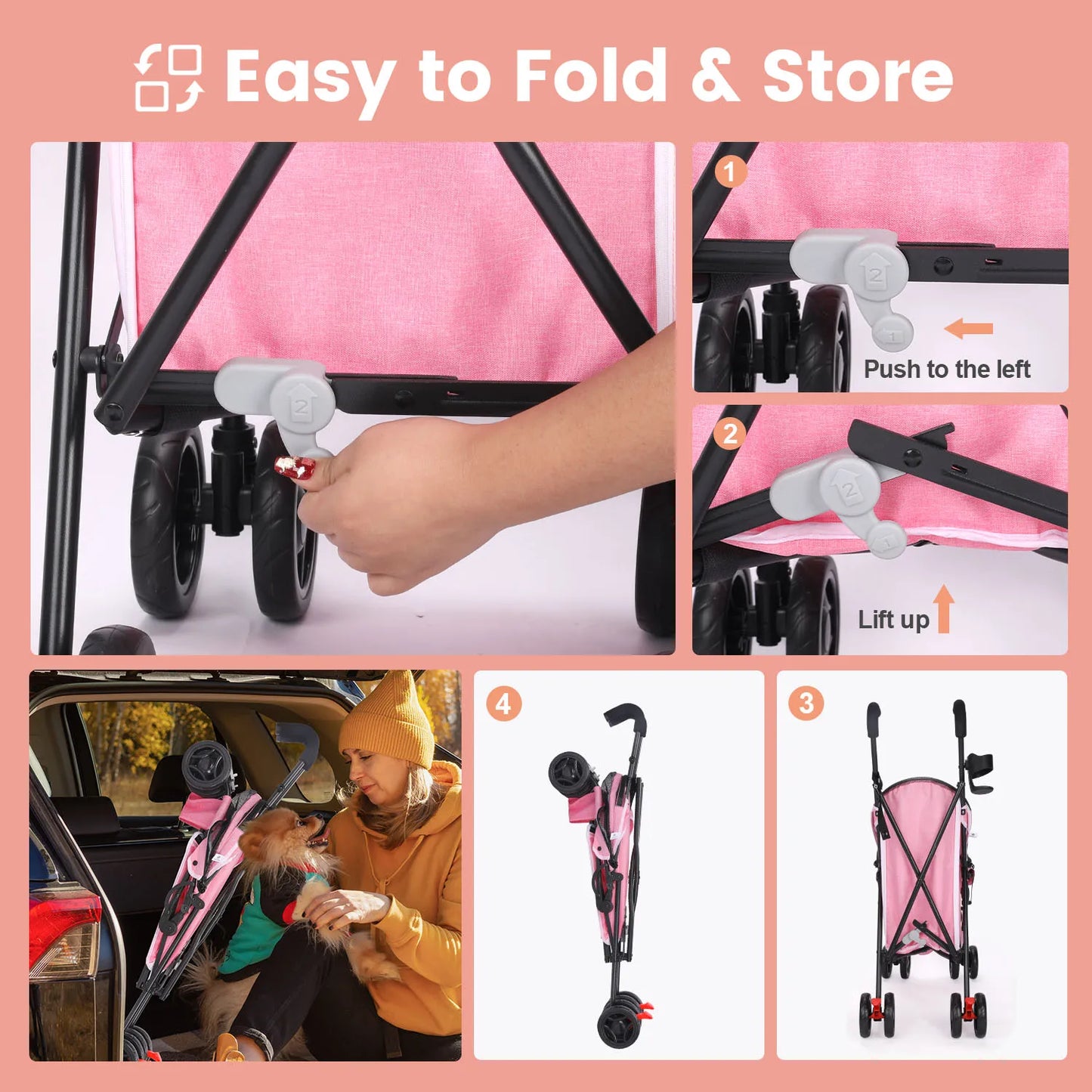 Lightweight and Foldable Pet Stroller