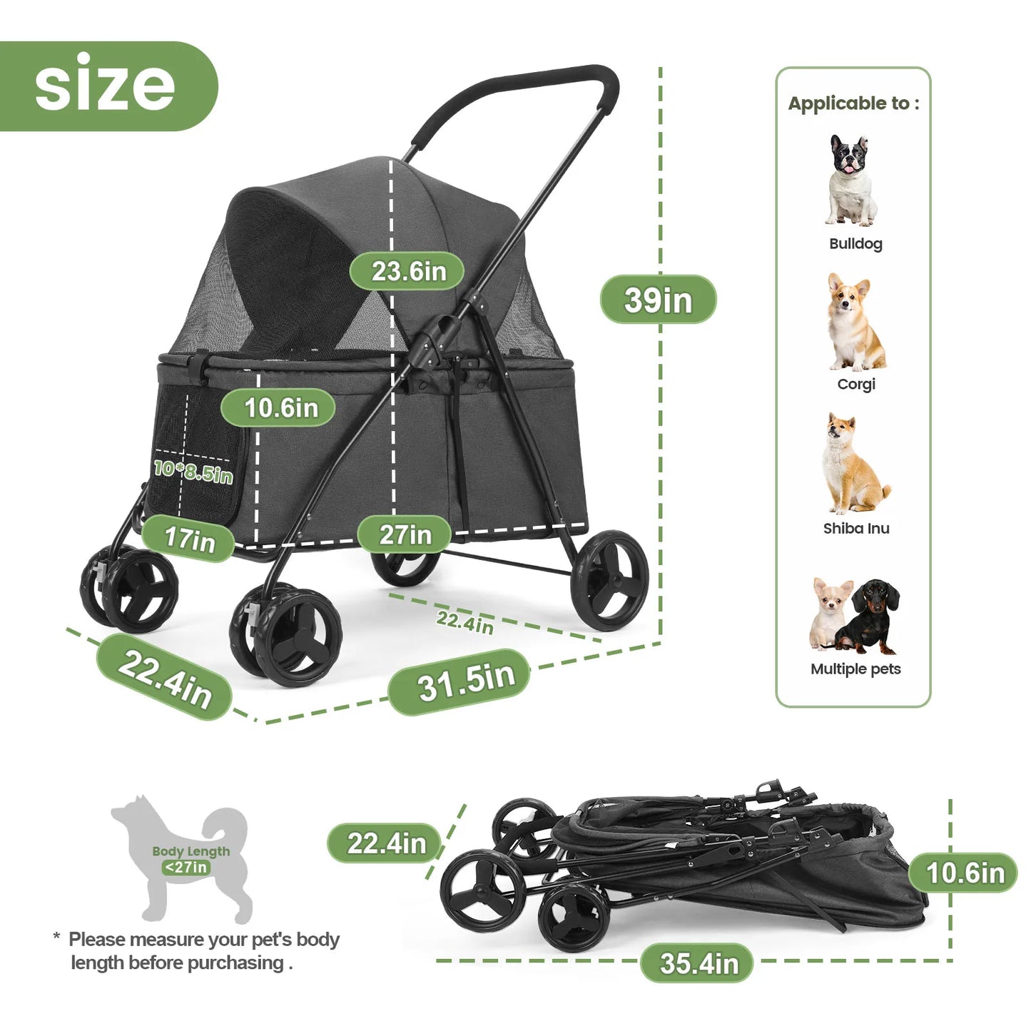 Wedyvko Luxury Pet Stroller