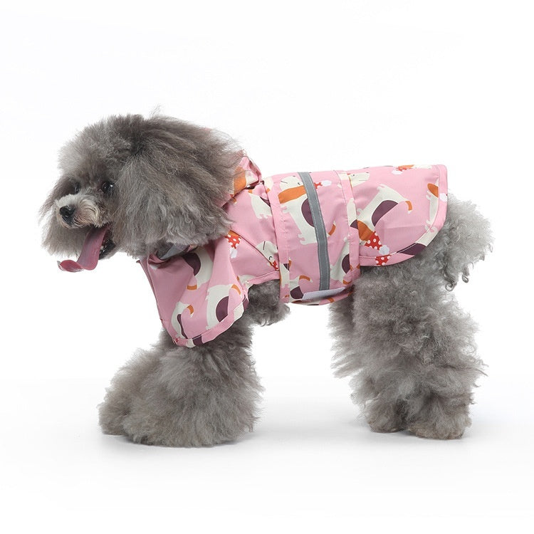 Dog Cartoon Foot Reflective Poncho Traction