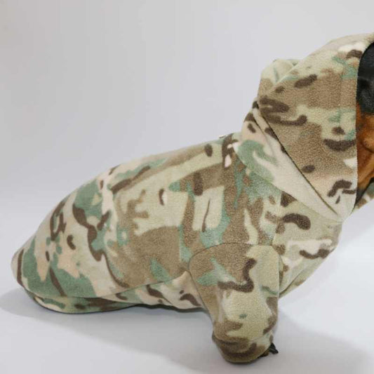 Camouflage Velvet Padded Hooded Sweatshirt Double-sided Velvet Pet Clothes