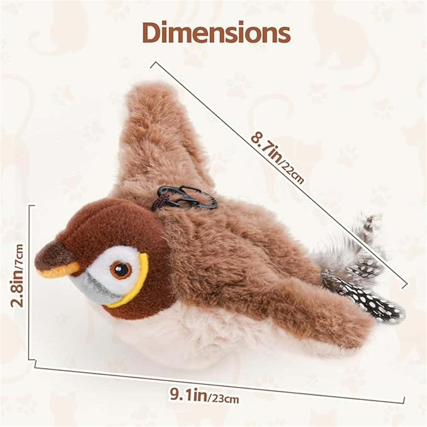 Interactive Chirping Bird Cat Toy, 2025 New Flying Interactive Flapping Chirping Bird Cat Toy, Flapping Bird Cat Toy For Indoor Bored Cats, Flapping Bird Cat Toy