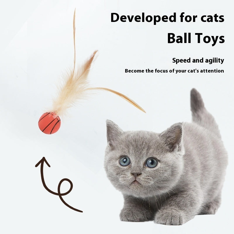 Elastic Chicken Fur Ball Cat Self-Hi Toy