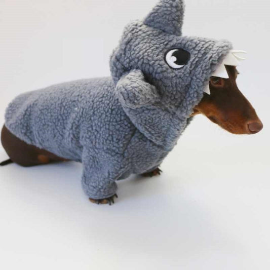 Winter Fleece-lined Warm And Cute Shark Dog Cat Pet Clothes