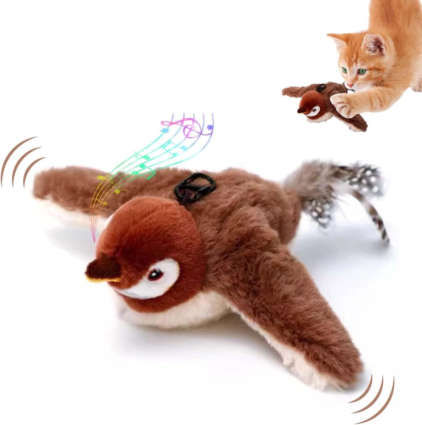 Interactive Chirping Bird Cat Toy, 2025 New Flying Interactive Flapping Chirping Bird Cat Toy, Flapping Bird Cat Toy For Indoor Bored Cats, Flapping Bird Cat Toy